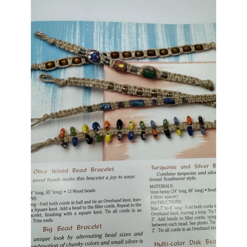 Hemp‎ Jewelry Making Book Macrame Beading Patterns DIY Craft Guide